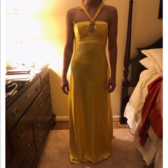 Women’s Floor-length Evening Gown - Jr 11 - Gold - Picture 1 of 3